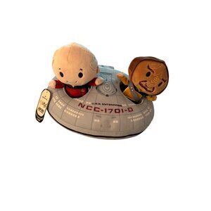 Star Trek TNG Plush Enterprise NCC-1701-D Vehicle With Picard & Worf Characters